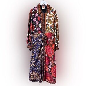 Farm Rio Button Front Midi Dress